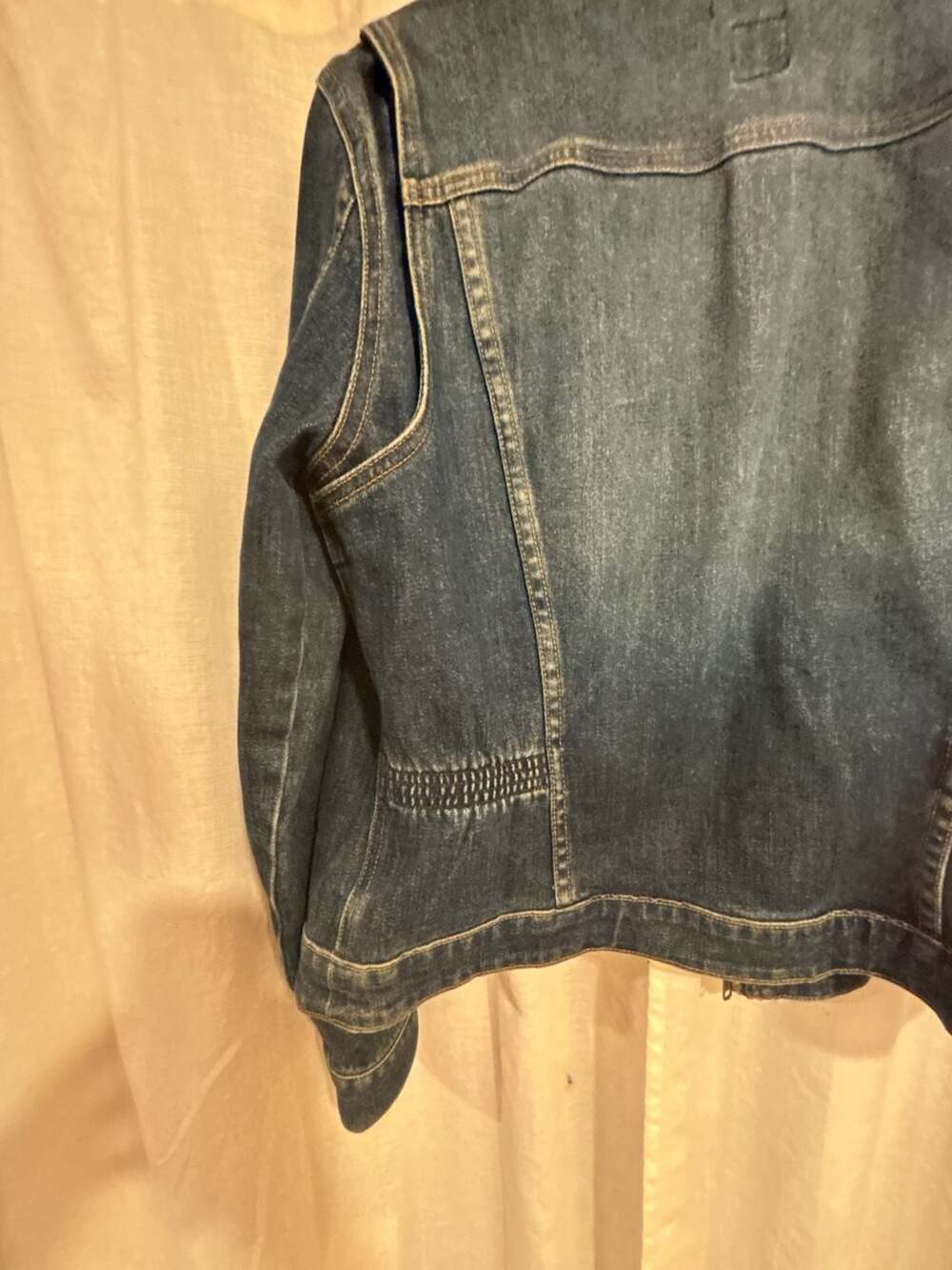 Gap Women's Vintage Stretch Zip-Front Blue Denim Jacket - Picture 7 of 7